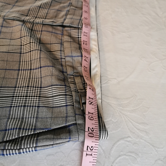 Halogen Blue & Gray Plaid Cropped Pants Size 18 - Picture 4 of 6